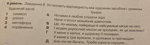 Установіть відповідність між художнім засобом і уривком