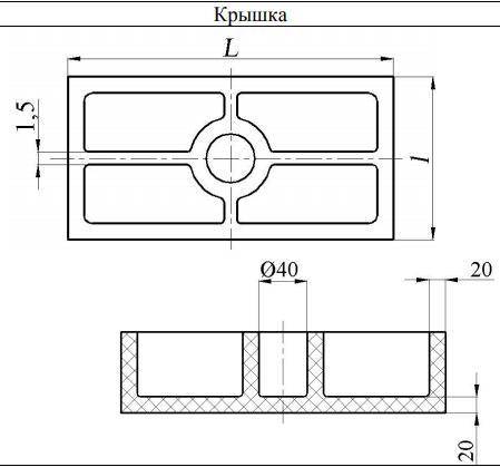 Всем привет найти объём крышки где L=400 a I=200, высота равно 40.