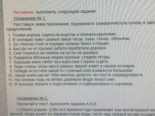 Ресставьте знаки препинания ,подчеркните грамматическую основу и однородные члены предложения ,сост