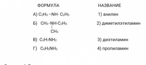 Приведите в соответствие формулу амина и его название