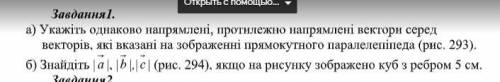 А) Укажите все равно направлены, противоположно направленные векторы среди векторов, которые указаны