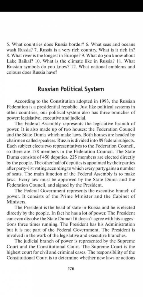 с переводом текста Russian political systems