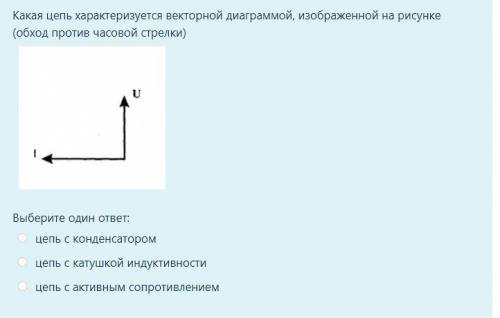 Какая цепь характеризуется векторной диаграммой, изображенной на рисунке (обход против часовой стре