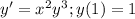 y'=x^2y^3; y(1)=1