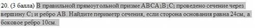 ( ) В правильной прямоугольной призме АВСА1В1С1 проведено сечение через вершину С1 и ребро АВ