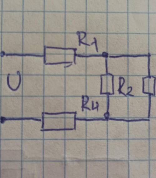 Хелп Для цепи представленной на рисунке R1=2 Oм, R2=5 Ом, R3=4 Ом, R4=3 Ом, I3=10 AОпределить ток