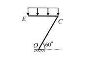 На горизонтальный участок СЕ консоли ОСЕ действует распределенная сила интенсивностью 4 кН/м. Опред