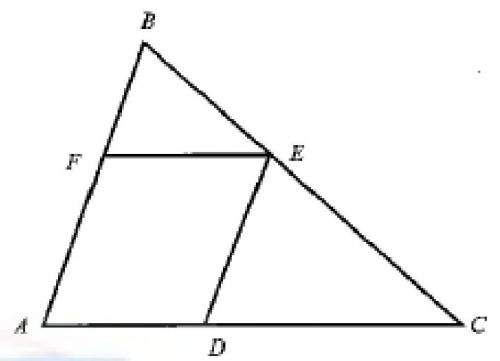 В треугольнике ABC - AFED параллелограмм, где BF:EC=1:2. Площадь параллелограмма равна 10, найдите