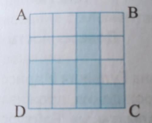 Квадрат ABCD с одной стороны 4 см делится на меньшие квадраты следующим образом. Найдите периметр ок
