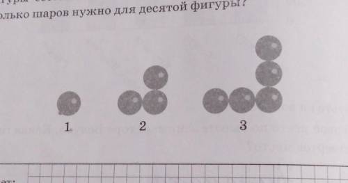 Фигуры составили из шаров. Для второй фигуры нужно 3 шара. Сколько шаров нужно для десятой фигуры? ​