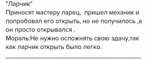 И.А Крылов. Басни. Ларчик Краткий пересказ ​