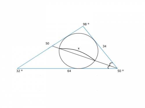 Найдите хорду данной окружности, вписанную в треугольник. С наглядным и понятным решением