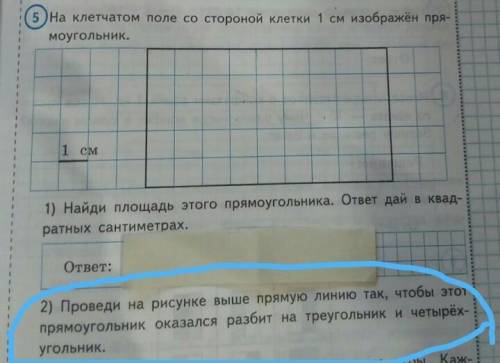 проведи на рисунке выше прямую линию так,чтобы этот прямоугольники оказался разбит на треугольник и