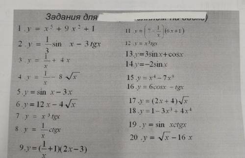 по алгебре решить производные