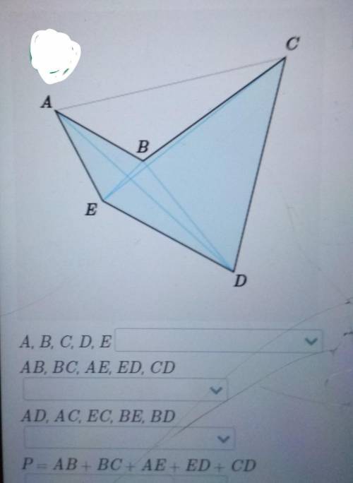 /многоугольник . выпуклый многоугольник./ Назовите элементы многоугольника ABCDE по рисунку.