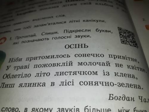 Вправа 6. Підкресли букви, які позначають голосні звуки