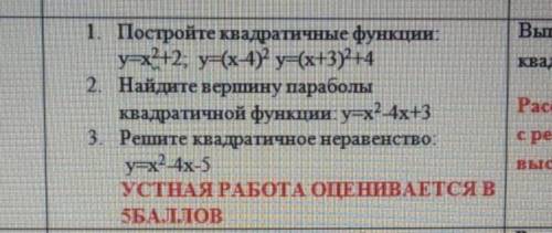 сделать усную работу по алгебре​