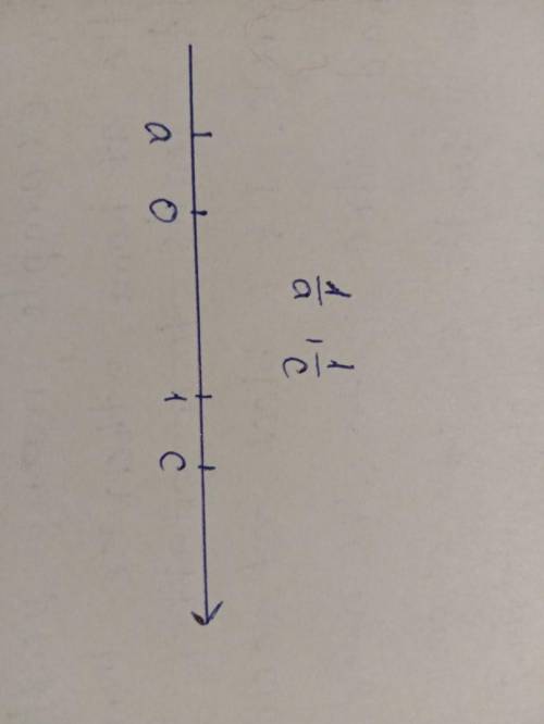 Поставьте точки на координатной прямой( точки 1/a , 1/c ).