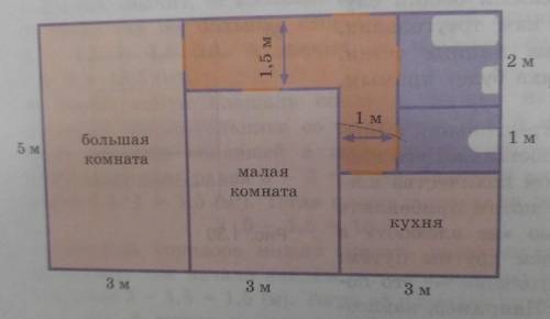 1.1 Перед вами план городской квартиры, в которойесть две жилые комнаты, кухня, туалет, ваннаякомнат