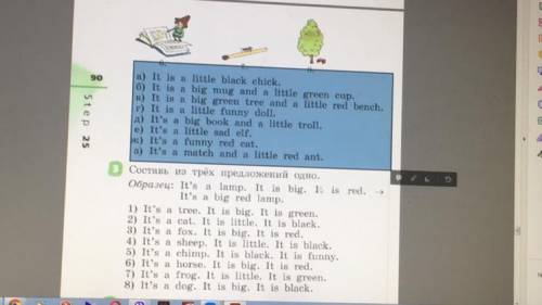 Ad 6. be 8. a) It is a little black chick. 6) It is a big mug and a little green cup. B) It is a big