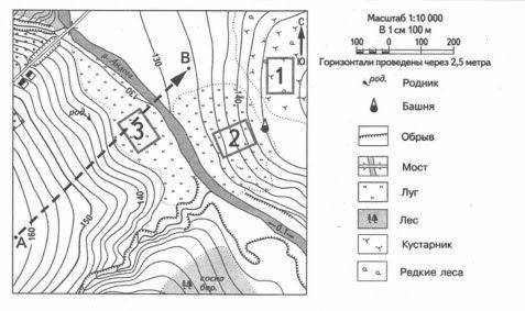 1) Чему равна абсолютная высота, на которой расположена башня? 2) На сколько превышает высота точки