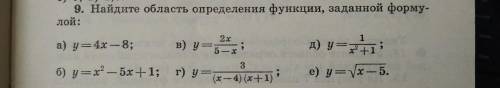 Найдите область определения функциии, заданной формулой: