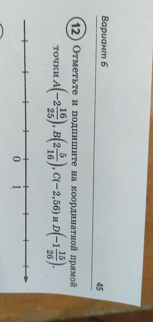Отметьте и подпишите на координатной прямой точки​