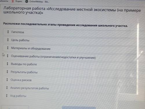 Расположи последовательно этапы проведения исследования школьного участка.​