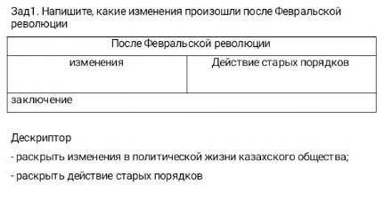 История Казахстана заполните таблицу очень нужно