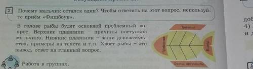 Почему мальчик остался один? Чтобы ответить на этот вопрос используфте приём Фишбоун