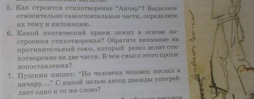 Стихотворение А.С. Пушкина Анчар. Распределите данные вопросы на тонкие и толстые. Дайте на ни