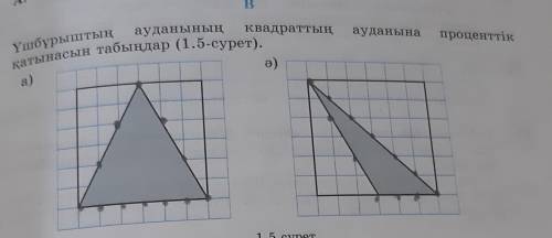 Үшбұрыштың ауданының квадраттың ауданына проценттік қатынасын табыңдар​