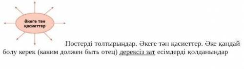 Постерді толтырыңдар. Әкеге тән қасиеттер. Әке қандай болу керек (каким должен быть отец) дерексіз з