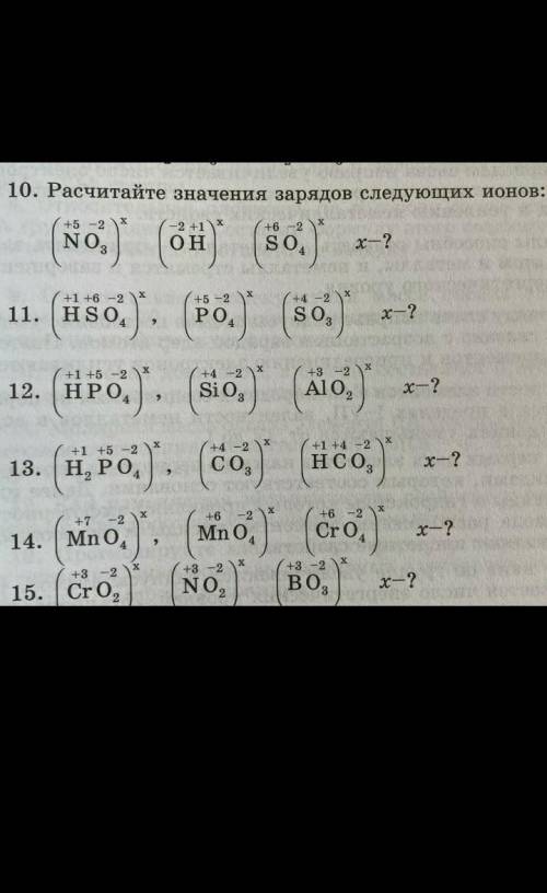 Рассчитайте значение зарядов следующих ионов дам 20 )​