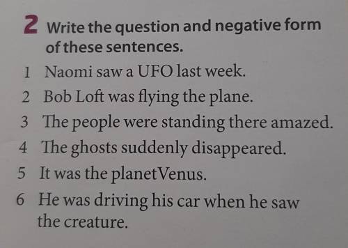 Write in negative form. Write in negative form