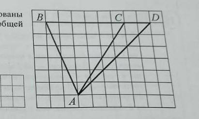 На клетчатой бумаге с размером клетки 1х1 нарисован треугольник ABC и ACD. Найдите длину их общей вы