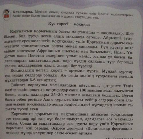 Құс төресі - қоқиқаз.мәтінді оқып, тіркескен сөздерді тап.​Бұл қазақ тілі туралы.