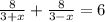 \frac{8}{3+x}+ \frac{8}{3-x} = 6