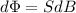 \displaystyle d\Phi=SdB