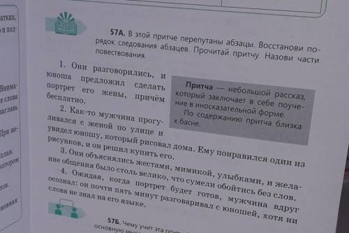 В этой притче перепутаны абзацы.Восстанови порядок следования абзацев.Прочитай притчу.Назови части п