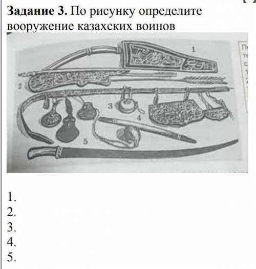 По рисунку определите вооружение казахских войнов ​