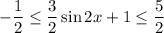 -\dfrac{1}{2}\leq \dfrac{3}{2}\sin 2x+1\leq \dfrac{5}{2}