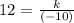 12=\frac{k}{(-10)}