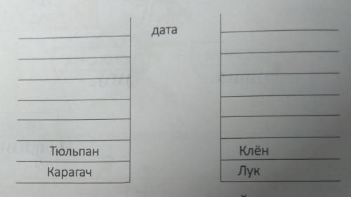 Проведите наблюдения в природе и заполните схему: Расположите в правильной последовательности растен