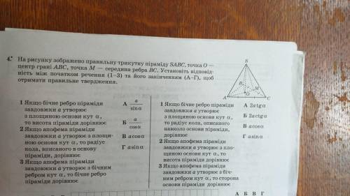 Якщо бічне ребро піраміди завдовжки а утворює з площини основи кут а, то висота піраміди дорівню сто