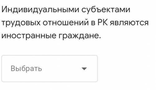 Индивидуальными субъектами трудовых отношений в РК являются иностранные граждане.ДА ИЛИ НЕТ​