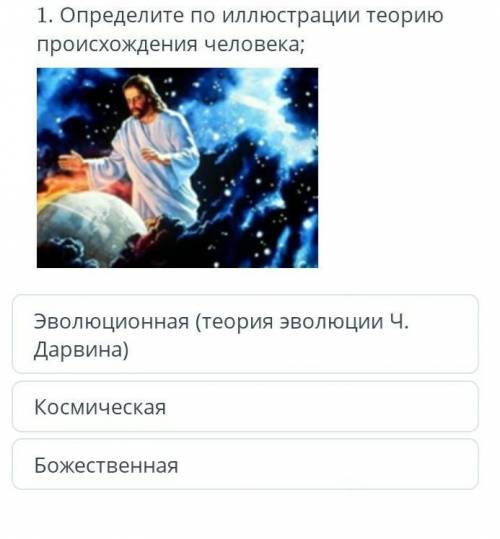 Определите теорию происхождения человека​