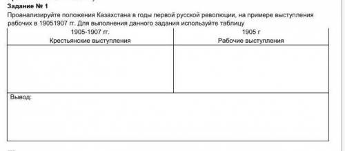 Проанализируйте положение Казахстана в годы первой русской революции например выступления рабочих в