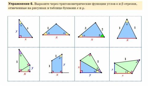 Выразите через тригонометрические функции