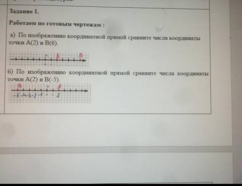 Б) По изображению координатной прямой сравните числа координаты точки A(2) и B(-5). 5 ч.2-24 2